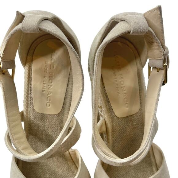 NWOT Club Monaco fleuris suede wedge platform espadrille sandals women sz 38 - Picture 8 of 13